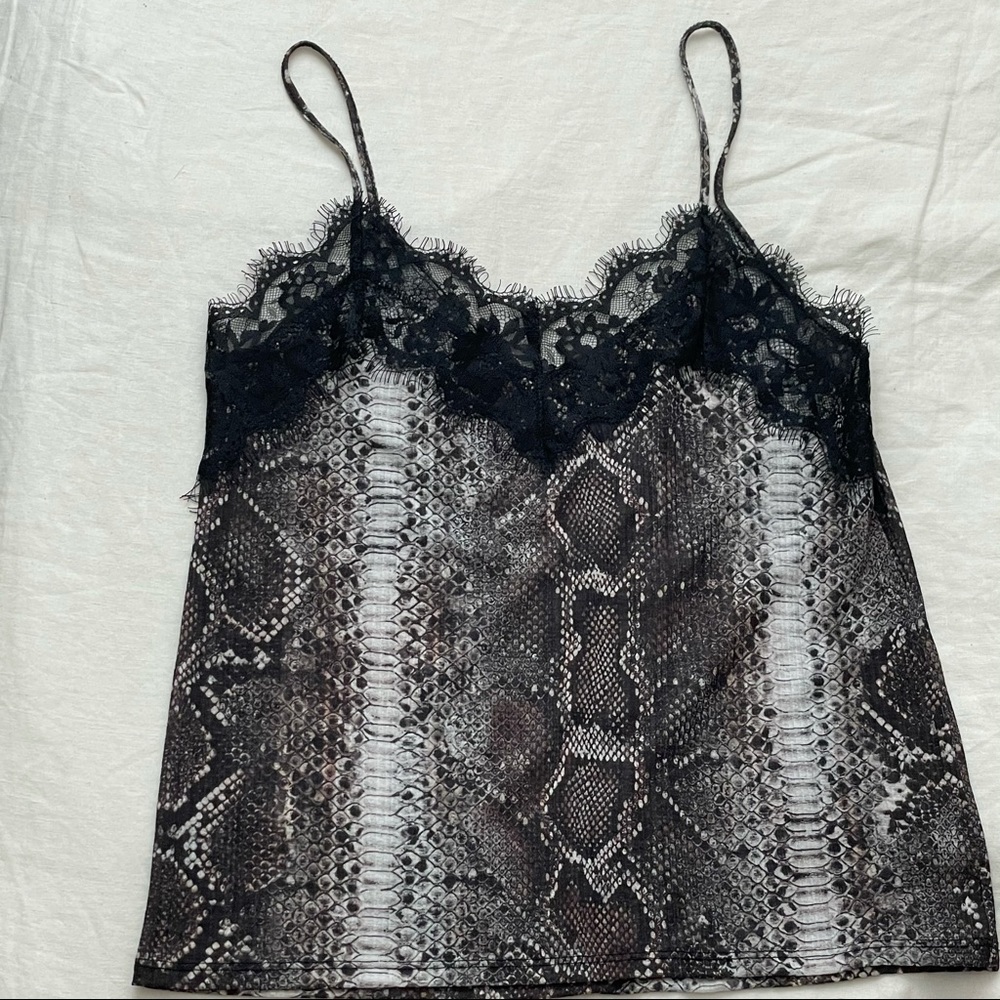 Zara lace snake print top